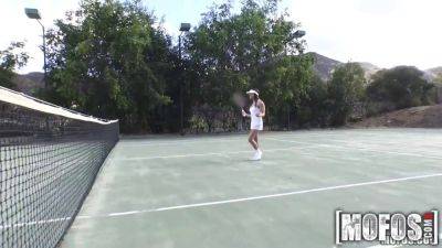 Watch this amateur Latina's tennis lesson POV-style with a hot blowjob and ass play - sexu.com