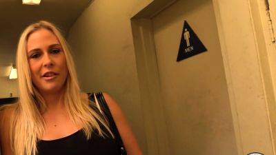 Glory hole blowjob busty amateur blonde fucking in stall - drtuber.com